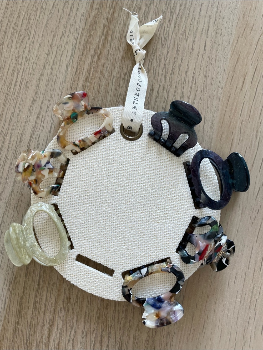 Anthropologie Multicolor Tortoiseshell and Black Mini Hair Claw Clip Set